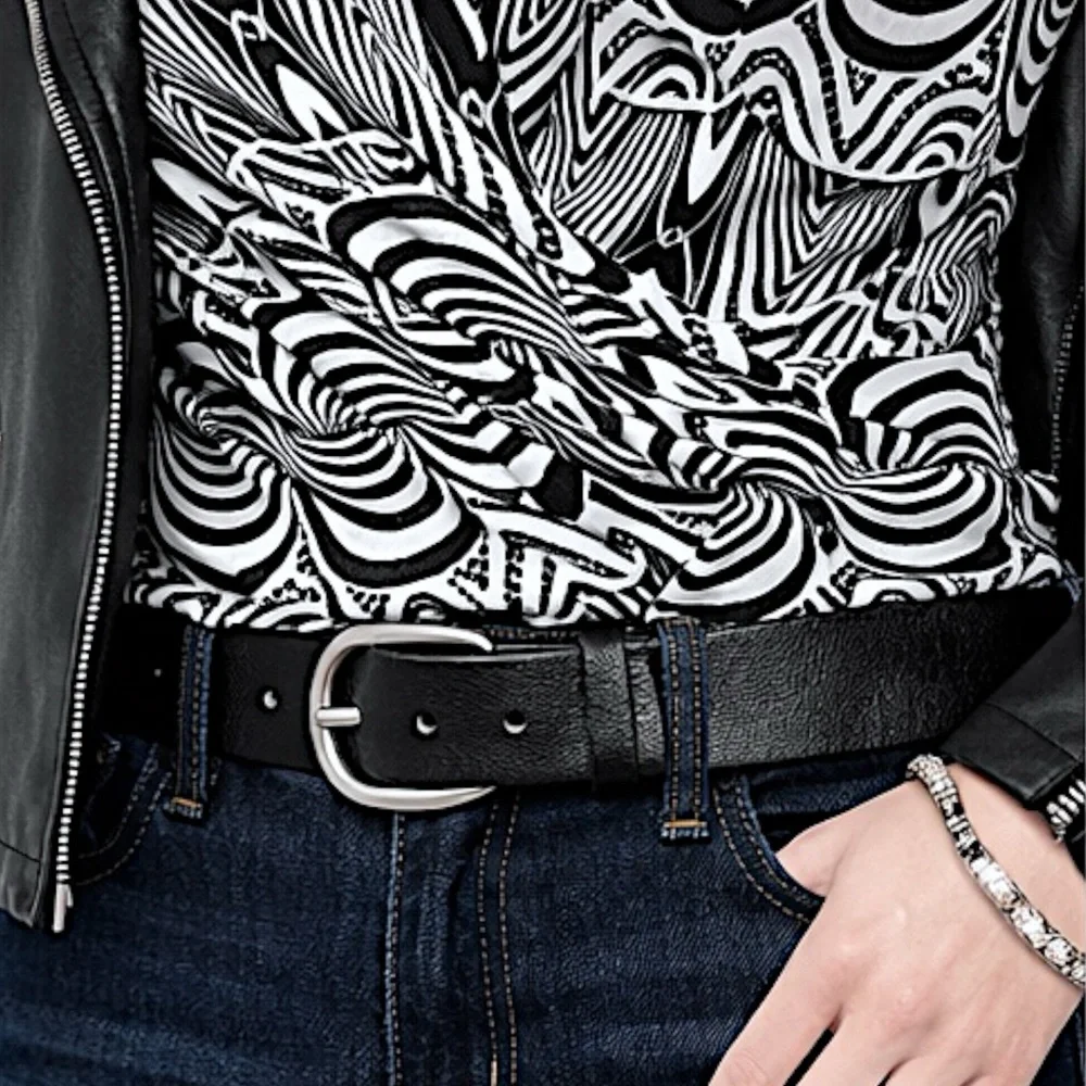 S Line Black Label Abstract Print Faux Wrap Blouse